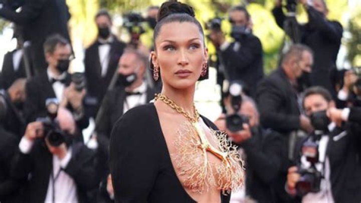 Bella Hadid Shows Off Black Dress & Tree Like Necklace At Cannes – Hollywood Life